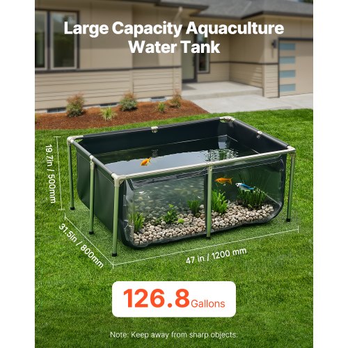 Fiskedam, 120x80x50 cm, Sort, PVC