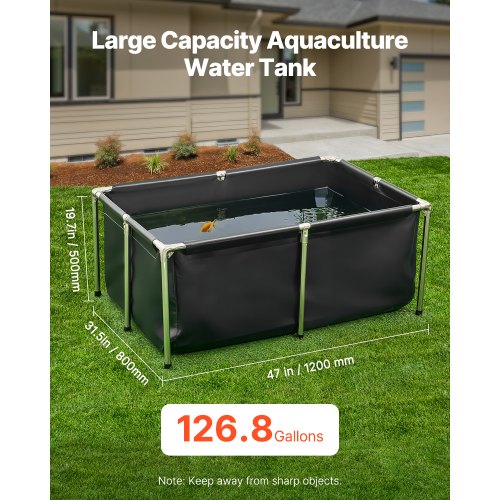 Fiske Dam, 120x80x50 cm, Sort, PVC Sammenklappelig Tank