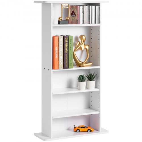 Medieopbevaringsskab, 48,3x17,8x91,4 cm, Hvid, Justerbare hylder