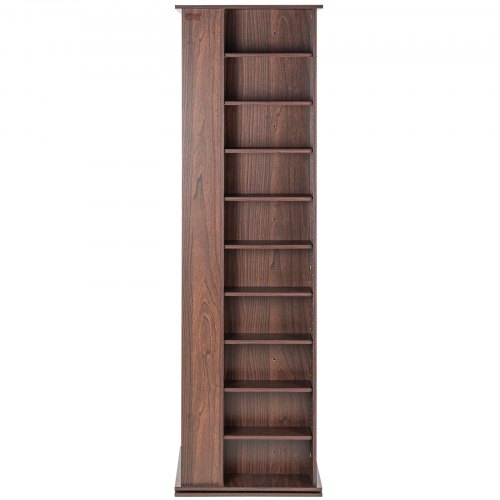 Medieopbevaringsskab, 47,5x47,5x164,5 cm, Espresso, roterende opbevaring