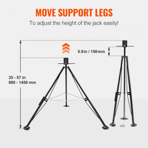 Tripod Stabilizer, 200x200x1326 mm, Justerbar højde, Stål
