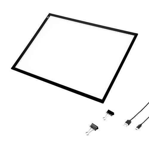 Valopöytä, A3 LED-valoalusta 42,9x30,9 cm, musta, piirtämiseen