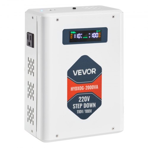 Jännitemuunnin, Step Down 2000VA 220V–110V, raskas käyttö, LCD-näyttö
