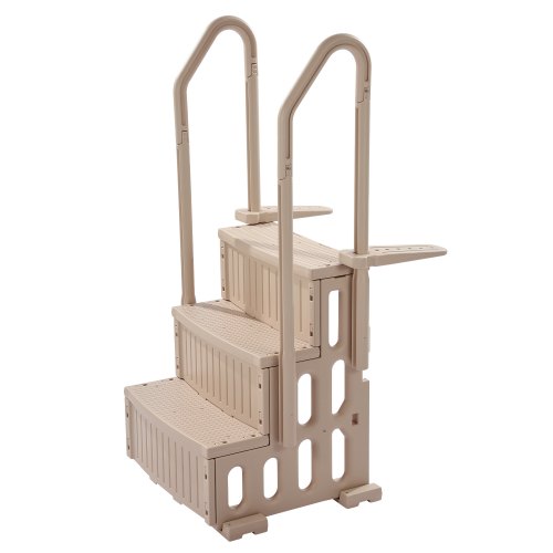 Swimmingpoolstige, 150x82x67 cm, taupe, PE
