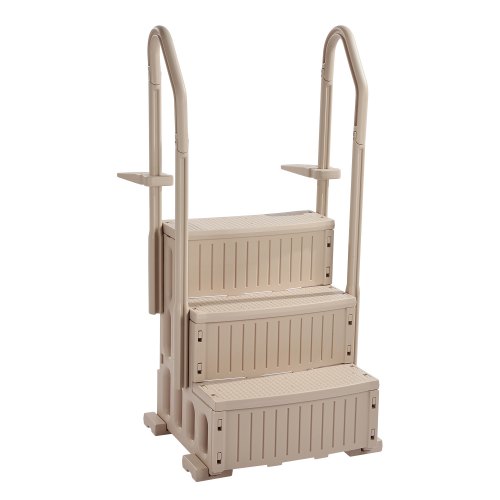 Swimmingpoolstige, 150x82x67 cm, taupe, PE