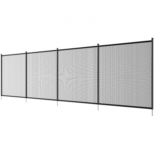 Uima-altaan aita, 1,2x3,7 m, musta, irrotettava Teslin PVC-verkko