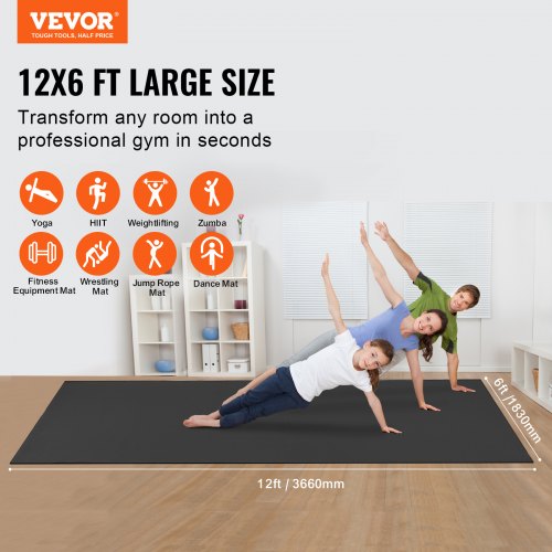 Harjoittelumatto, 370x180 cm, liukumaton, PVC