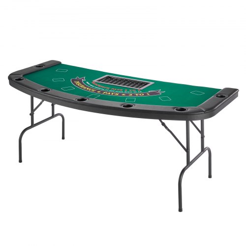 Pokerbord, 183x82.5x75.5 cm, Sammenklappelig, Metal, Filt