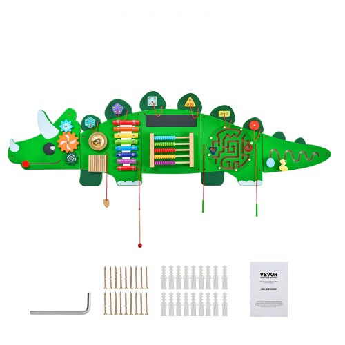Aktivitetsväggpanel, Dinosaurie, 152.5x44.5x4.8 cm, Flerfärgad, Montessori-leksak