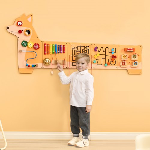 Aktiviteettiseinä Busy Board, 155x68x5.3 cm, monivärinen, Montessori-lelu