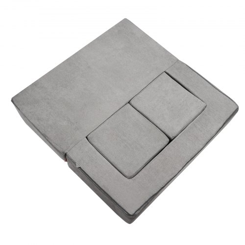 Barnsoffa, Modulär 4-delad soffa 100x100x20 cm, Grå, Avtagbart överdrag