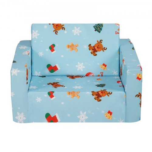 Børnesovesofa, 2-i-1 konvertibel børnesofa, 104x58x32 cm, blå, foldbar