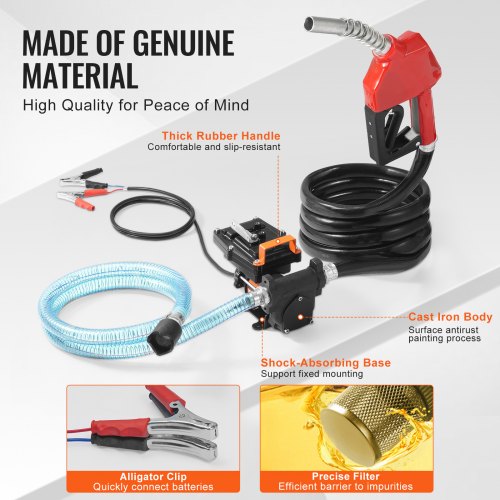 Polttoaineensiirtopumppu, 12V DC 57L/min kannettava sähköinen dieselpumppu, automaattinen sulkuventtiili, polttoaineensiirto