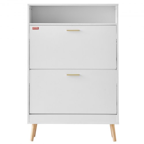 Skoskab, 2 vippe-skuffer, 80x23,7x120,5 cm, Hvid, Opbevaring
