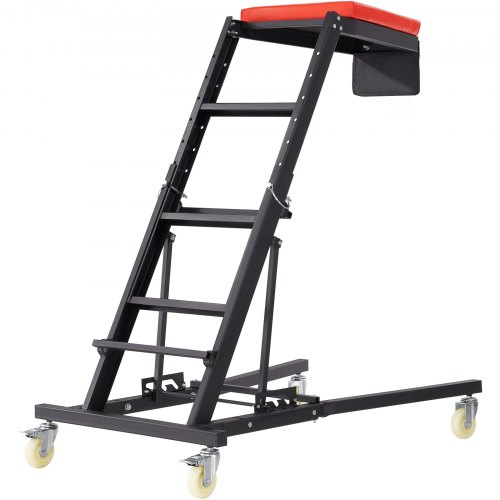 Topside Creeper, Justerbar højde 1219x1930 mm, Sort, Ekstra robust