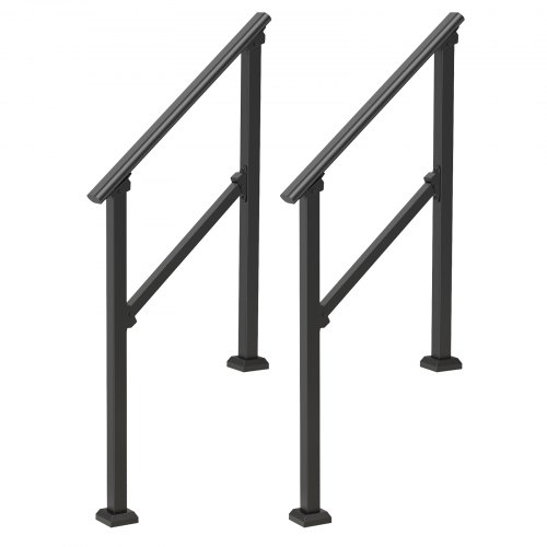 Käsijohde, 2 kpl ulkoportaan kaidepaketti, 1030x84x920 mm, musta, hiiliteräs