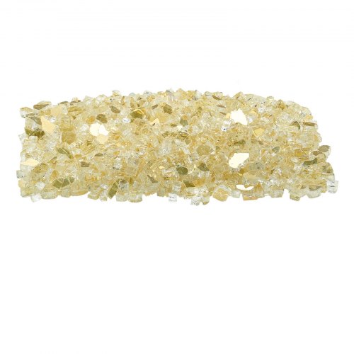 Eldstadsglas, Reflekterande Krossat Glas 12,7 mm, Guld, Härdat Glas