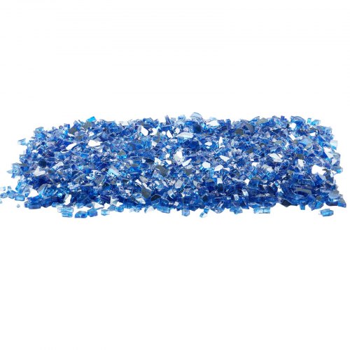 Eldstadsglas, Reflekterande krossat glas 6,4 mm, Koboltblå, Härdat