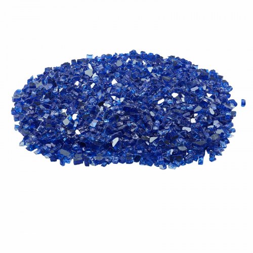 Ildstedsglas, Reflekterende Knust Glas 12,7 mm, Koboltblå, Hærdet Glas