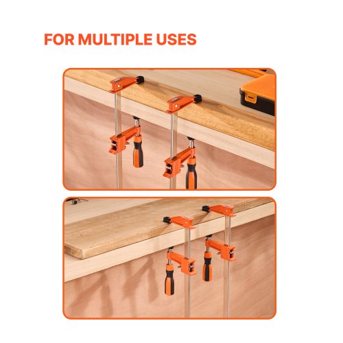 Skruetvinge, 2-pak, 61 cm åbning, 71x11x2.5 cm, orange, støbejern og kulstofstål