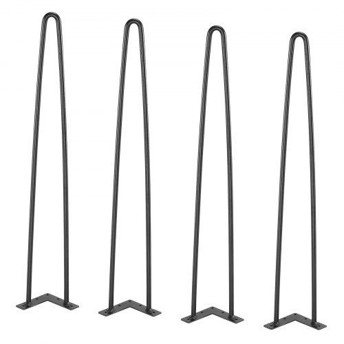 Bordben, 711,2 mm hårnål metal, 71x1,2 cm, sort, kraftig