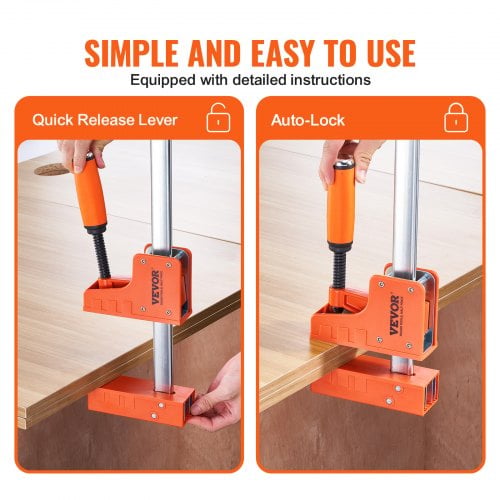 Bar Clamp Sæt, 2-pak Parallel F-klemme, 127x15x5 cm, Orange, Plast og Kulstofstål