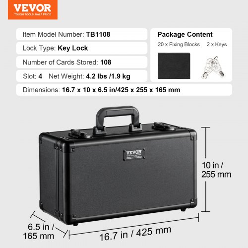 Opbevaringsboks til vurderede kort, 4 rum, 42.5x25.5x16.5 cm, Opbevaring