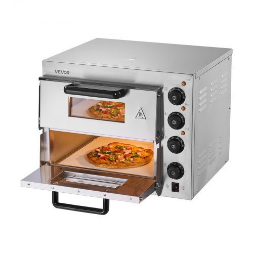 Pizzaovn, 54x53x43 cm, rustfrit stål, elektrisk
