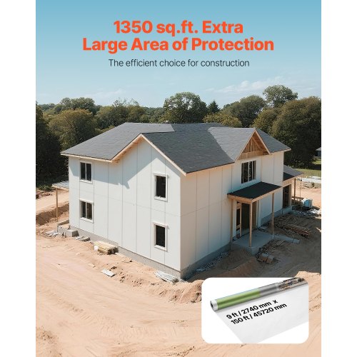 Husfolie 2740x45720 mm Hvid, dampspærre plastfolie