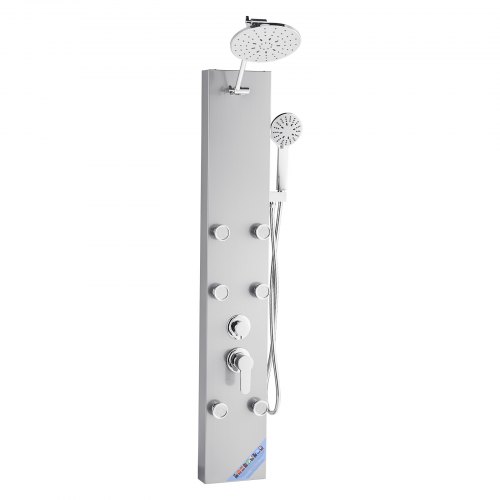 Duschpanel tornsystem, 124x20x45 cm, Silver, Rostfritt stål