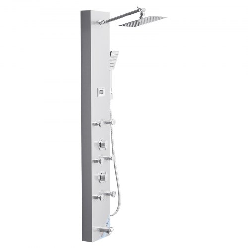 Duschpanel tornsystem, 124x20x43 cm, Silver, Rostfritt stål