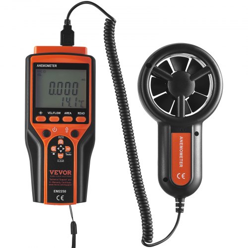 Håndholdt anemometer, digital vindhastigheds- og luftstrømsmåler, 188x92x40 mm, ABS