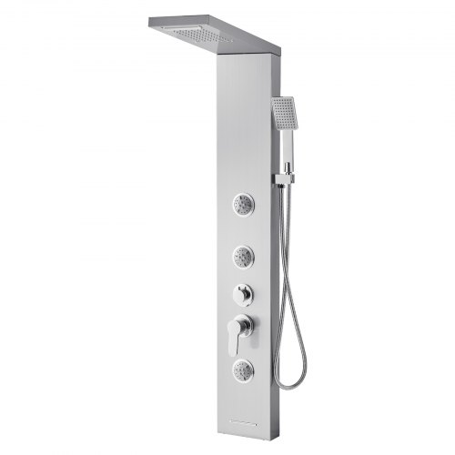 Duschpanel tornsystem, 134,5x20x46 cm, Silver, Rostfritt stål