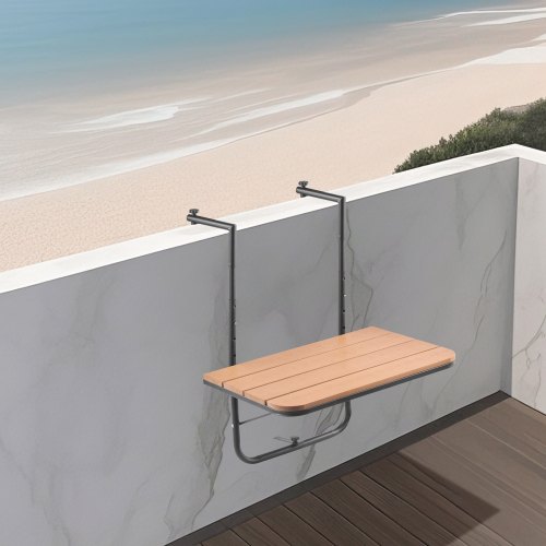Balkonghängande bord 59,5x62x80 cm fällbart justerbart utomhus