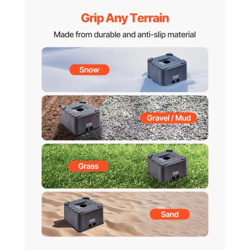 Trailerstøtteblok, 24x24x15,2 cm, kraftig, campingvogn nivellering