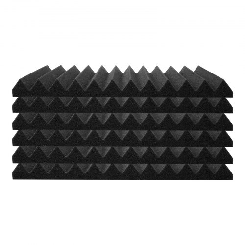 Akustiske skumpaneler, 30x30x2,5 cm, Sort, Lydisolering