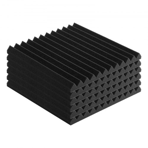 Akustikskumplader, 30x30x2,5 cm, Sort, Lydisolering