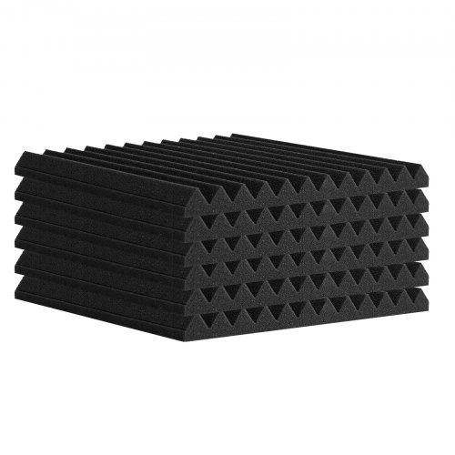 Akustikskumplader, 30x30x2,5 cm, Sort, Lydisolering