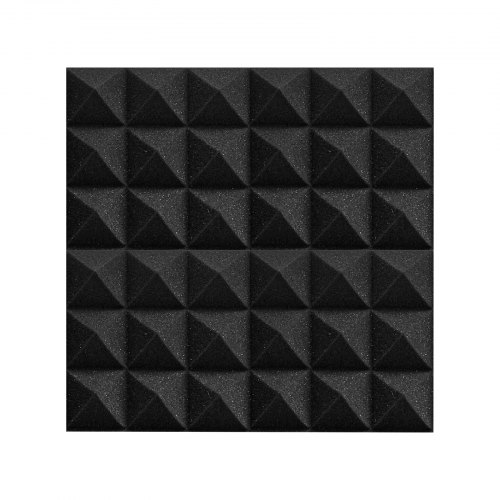 Akustiske skumpaneler, 30x30x5 cm, Sort, Lydisolering