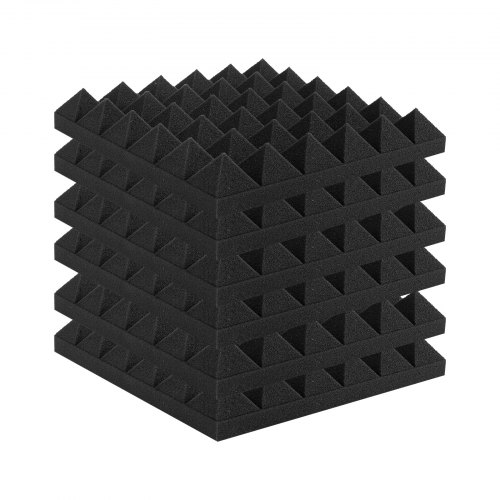 Akustiske skumpaneler, 30x30x5 cm, Sort, Lydisolering