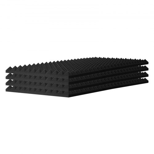 Akustikskumplader, 122x61x5 cm, Sort, Lydisolering