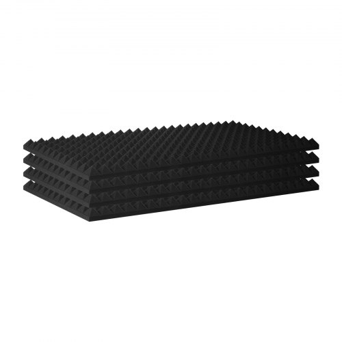 Akustikskumplader, 122x61x5 cm, Sort, Lydisolering