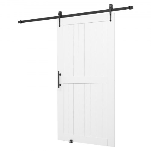 Skydedør i lade-stil, 106,7x213,4 cm, Hvid, MDF panel