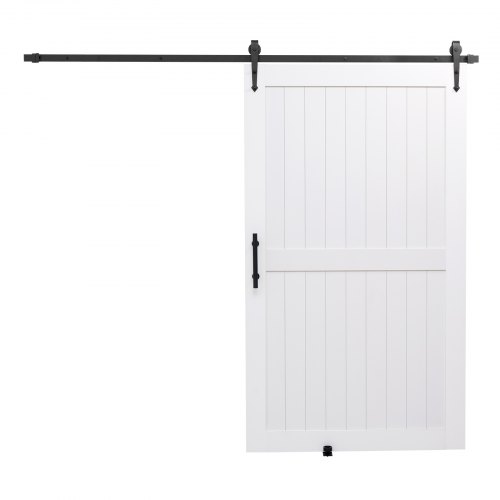 Skydedør i lade-stil, 121,9x213,4 cm, Hvid, MDF panel