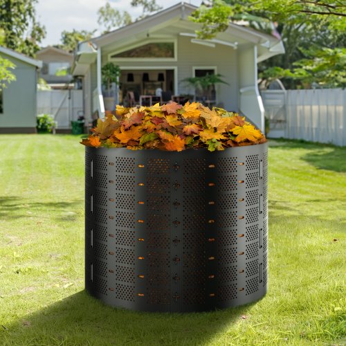Kompostbeholder, 832,8 L, 335x90 cm, Sort, HDPE