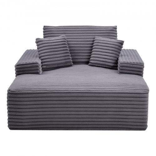 Chaiselong stol, 124x170x70 cm, grå, polstret
