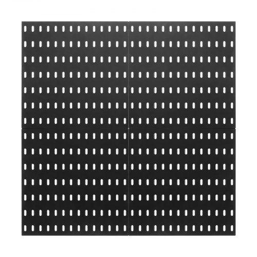 Pegboard vægorganisator sæt, 28x28x1,2 cm, sort, plast