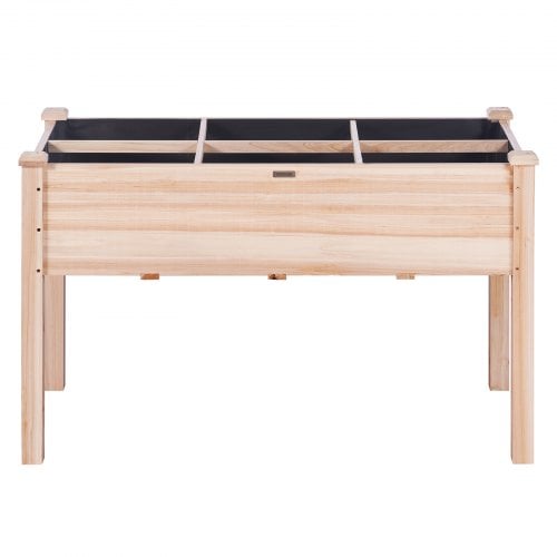 Korotettu kasvilava, 120x58x76 cm, vaalea puu, puu