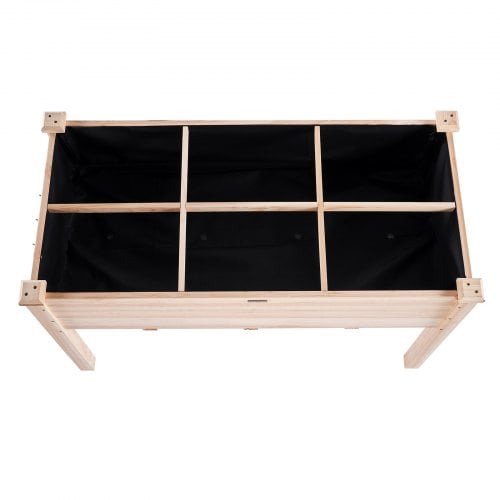Korotettu kasvilava, 120x58x76 cm, vaalea puu, puu