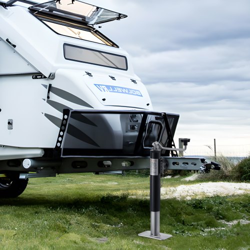 Trailerstøtteben, 25,4 cm løft, kulstofstål, drejelig, kraftigt værktøj